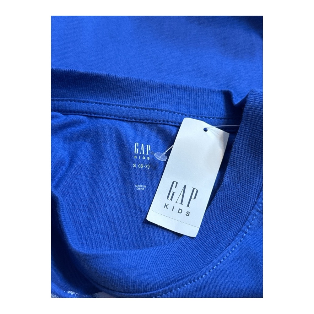 GAP Kids Blue Dua Lipa Oversized Boxy T-Shirt Graphic Long Sleeve Shirt, S (6-7) - Picture 5 of 6